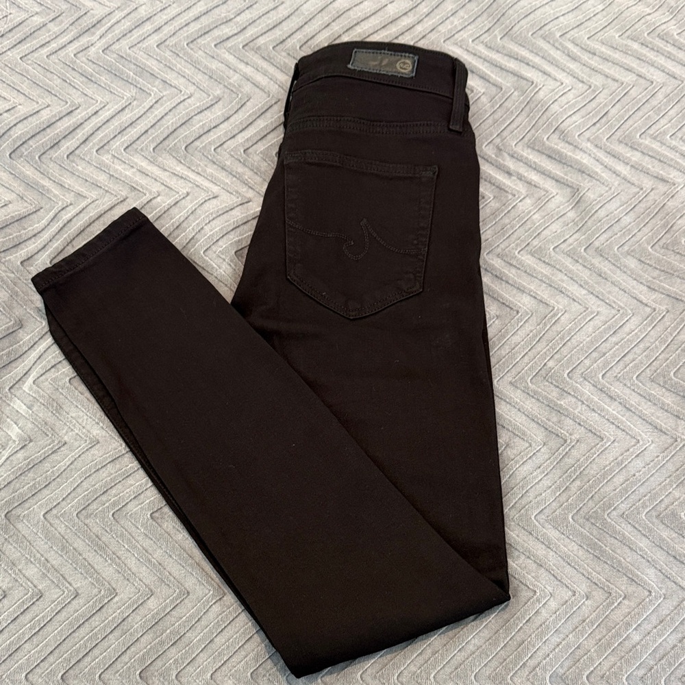AG Adriano Goldschmied The Farrah High-Rise Skinny Ankle Jeans in Black